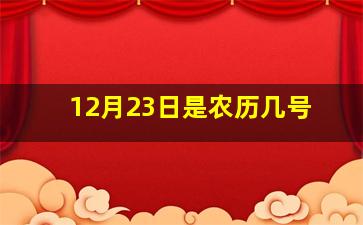 12月23日是农历几号