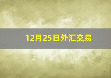 12月25日外汇交易