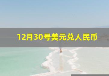 12月30号美元兑人民币