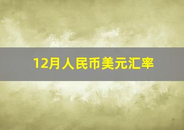 12月人民币美元汇率