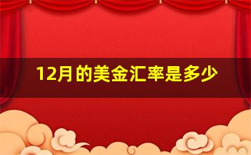 12月的美金汇率是多少