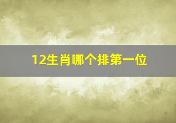 12生肖哪个排第一位