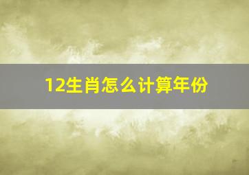 12生肖怎么计算年份