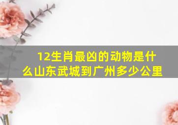 12生肖最凶的动物是什么山东武城到广州多少公里