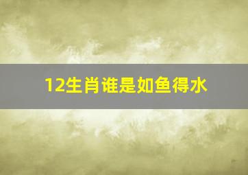 12生肖谁是如鱼得水