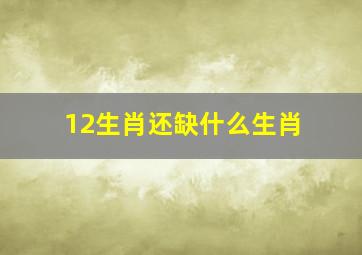 12生肖还缺什么生肖