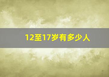 12至17岁有多少人