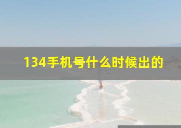 134手机号什么时候出的