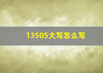 13505大写怎么写