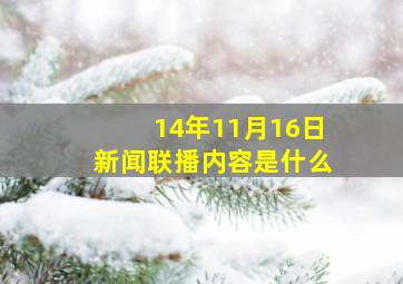 14年11月16日新闻联播内容是什么