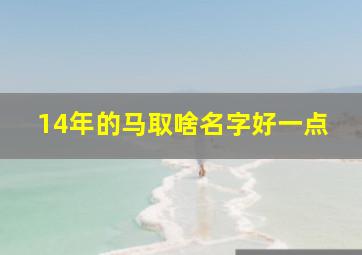 14年的马取啥名字好一点