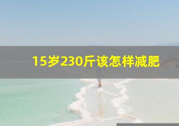 15岁230斤该怎样减肥