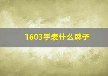 1603手表什么牌子