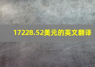 17228.52美元的英文翻译