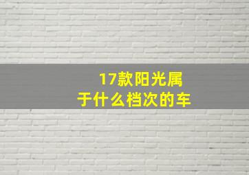 17款阳光属于什么档次的车