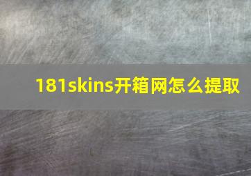 181skins开箱网怎么提取