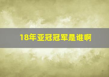 18年亚冠冠军是谁啊