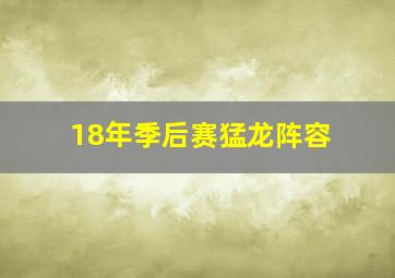 18年季后赛猛龙阵容