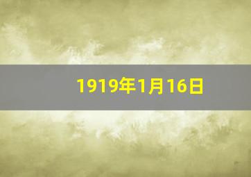 1919年1月16日