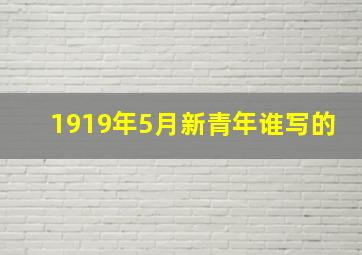 1919年5月新青年谁写的