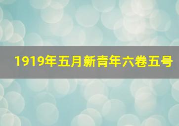 1919年五月新青年六卷五号