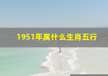 1951年属什么生肖五行