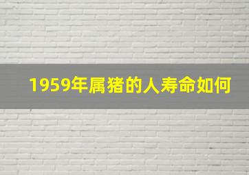 1959年属猪的人寿命如何