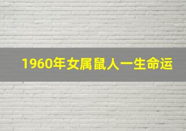 1960年女属鼠人一生命运