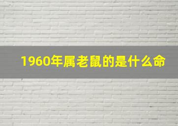 1960年属老鼠的是什么命