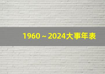 1960～2024大事年表