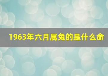 1963年六月属兔的是什么命