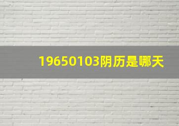 19650103阴历是哪天