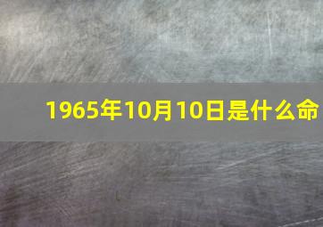 1965年10月10日是什么命