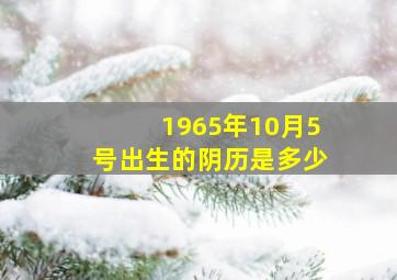 1965年10月5号出生的阴历是多少