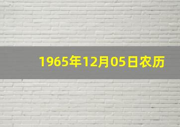 1965年12月05日农历