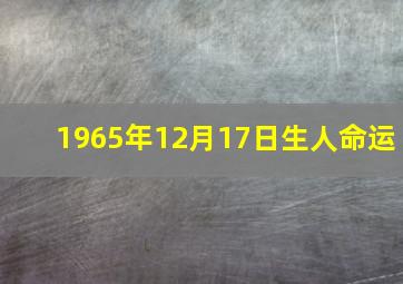 1965年12月17日生人命运