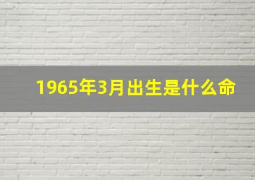 1965年3月出生是什么命