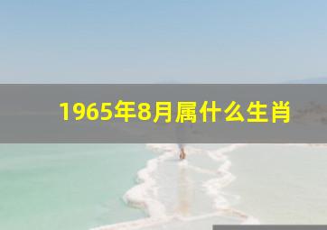 1965年8月属什么生肖