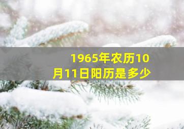 1965年农历10月11日阳历是多少