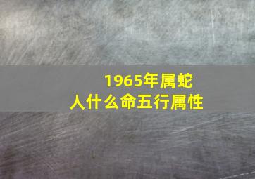 1965年属蛇人什么命五行属性