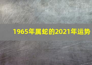 1965年属蛇的2021年运势