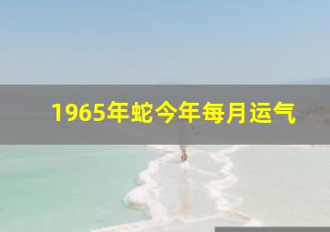 1965年蛇今年每月运气