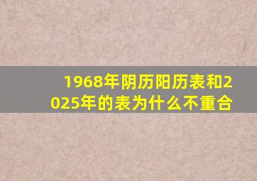 1968年阴历阳历表和2025年的表为什么不重合