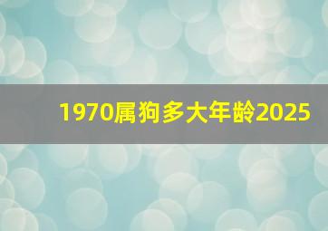 1970属狗多大年龄2025