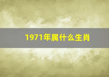 1971年属什么生肖