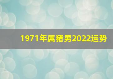 1971年属猪男2022运势