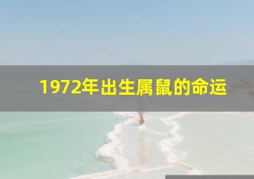 1972年出生属鼠的命运