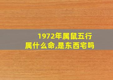 1972年属鼠五行属什么命,是东西宅吗