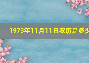 1973年11月11日农历是多少