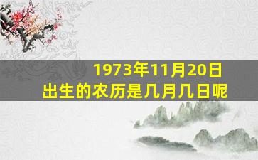 1973年11月20日出生的农历是几月几日呢